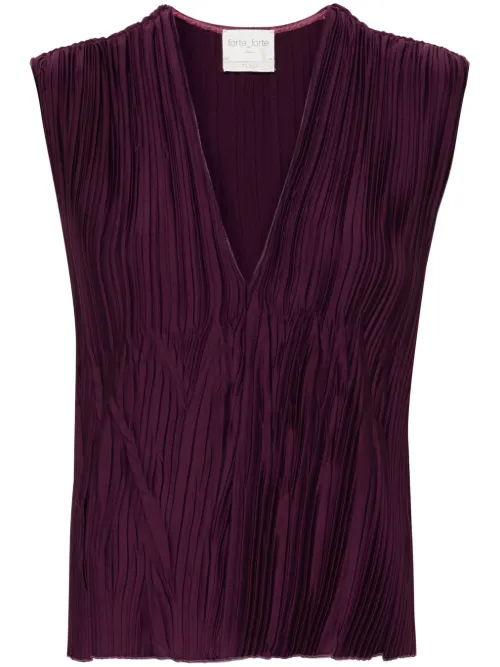 Blouse sans manches à design plissé - Forte Forte - Modalova