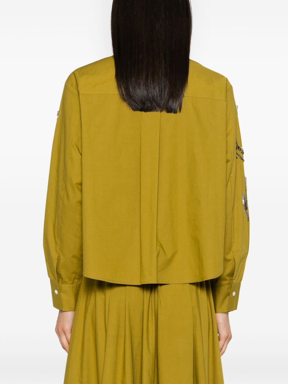 Shop Forte Forte Crystal-embellished Poplin Shirt In Green