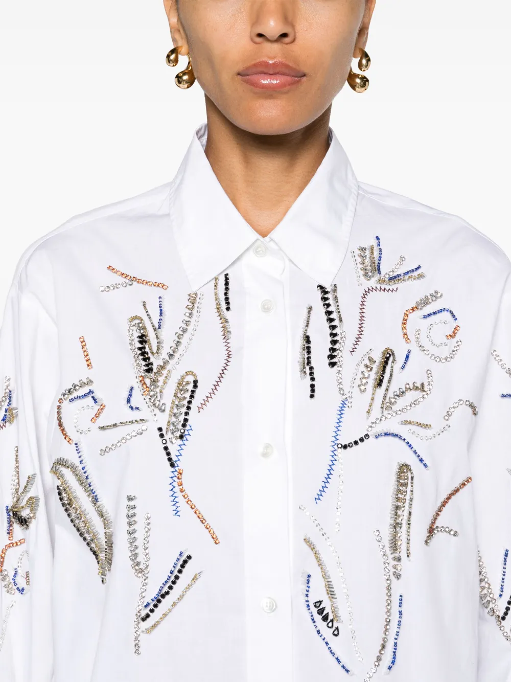 Forte Blouse met stras Wit