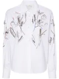 Forte Forte rhinestone-detailed poplin shirt - White