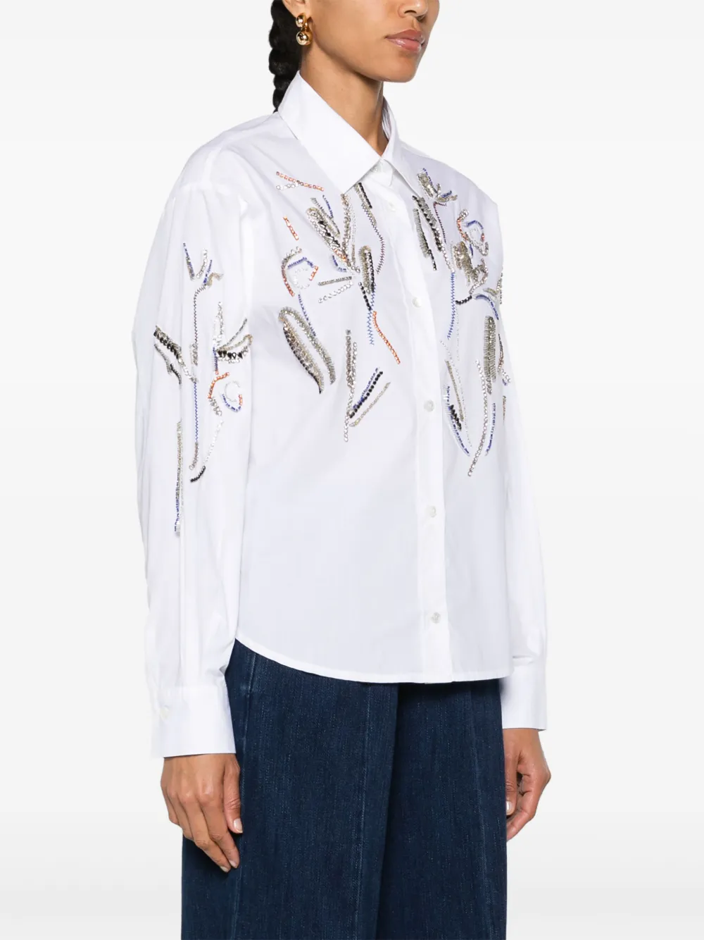Forte Blouse met stras Wit