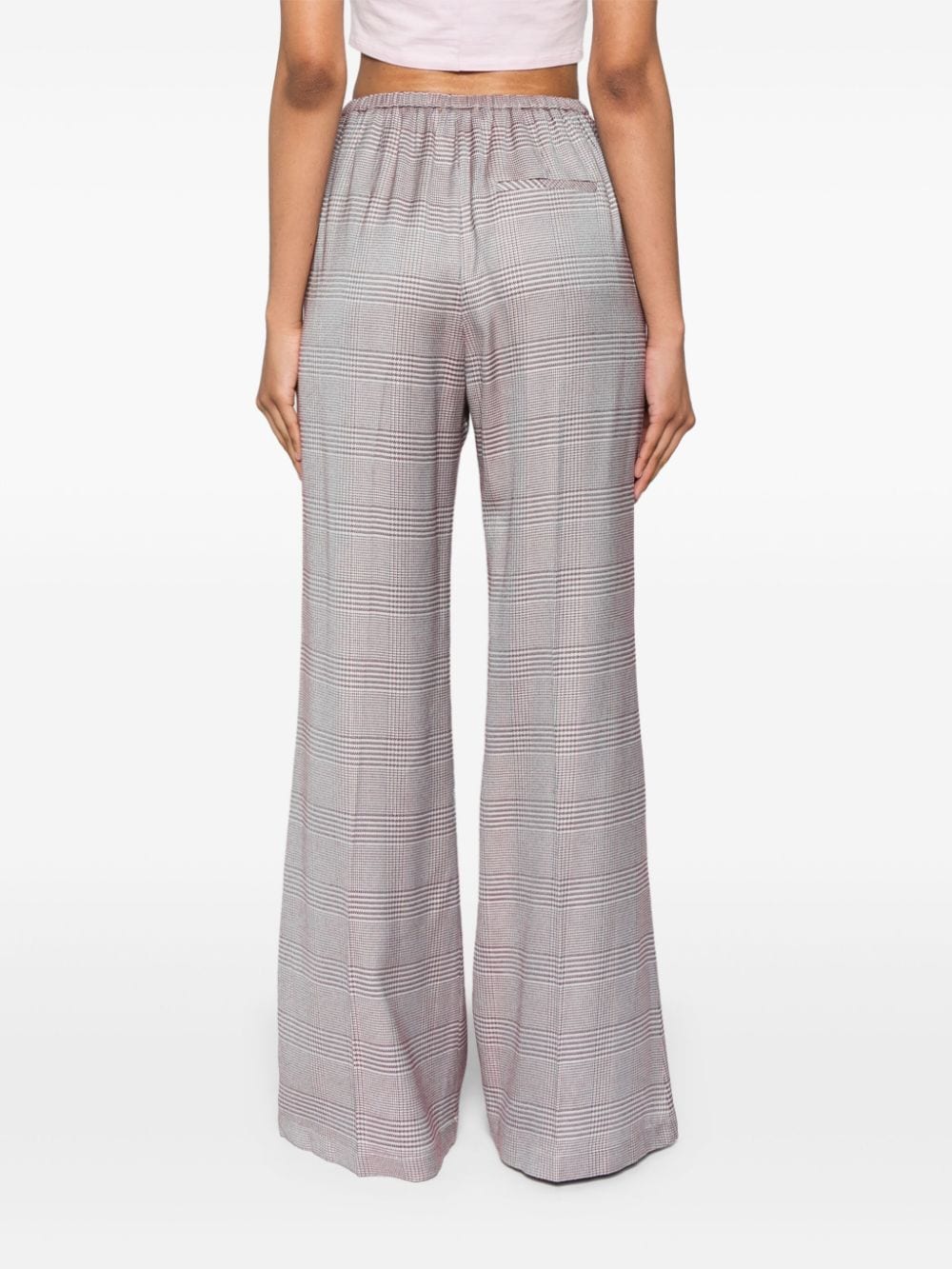 Shop Forte Forte Plaid-check Flared Trousers In Pink