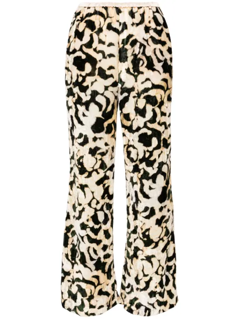 Forte Forte abstract-print crushed-velvet trousers