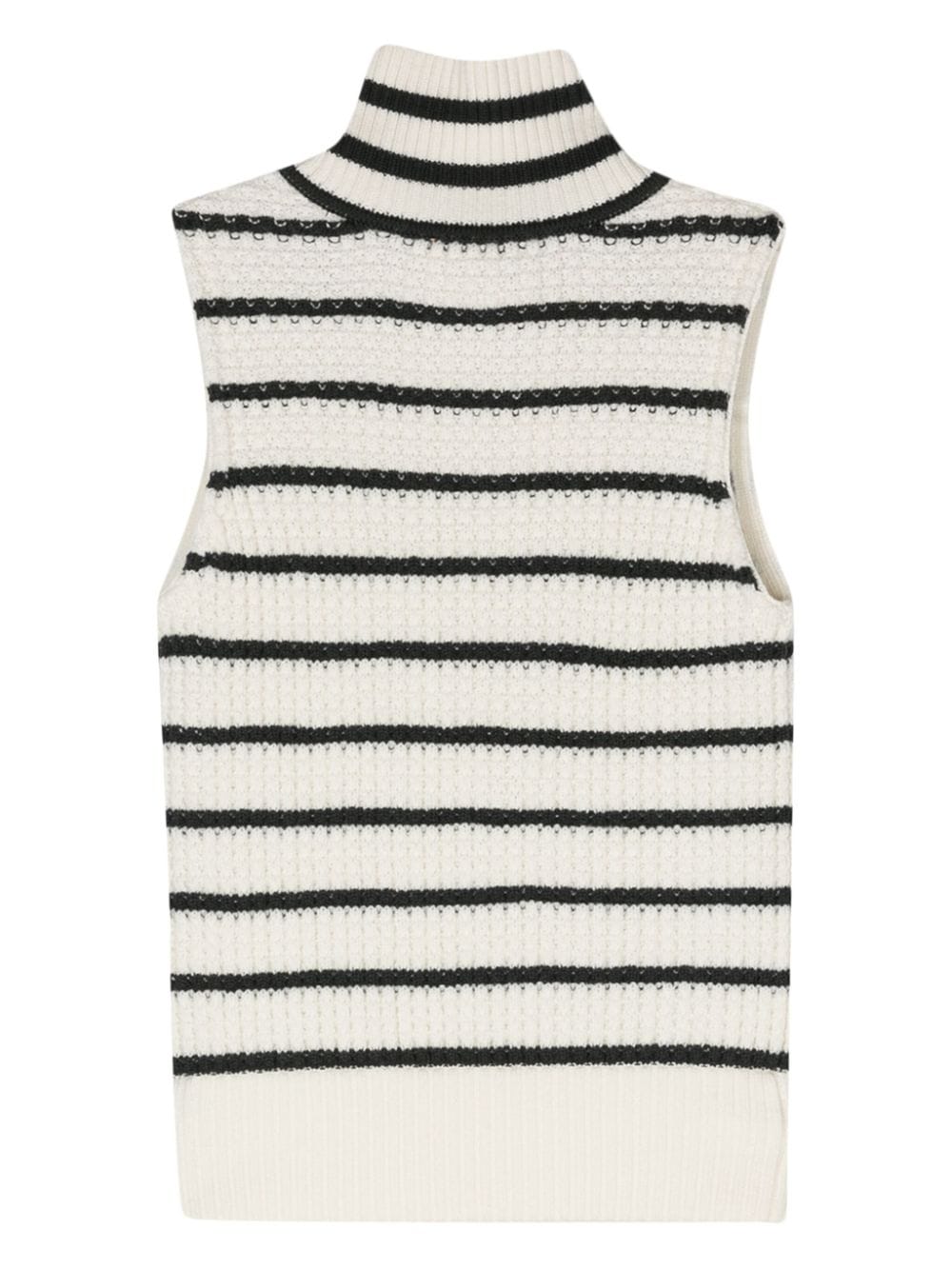 Shop Forte Forte Striped Sleeveless Blouse In Neutrals