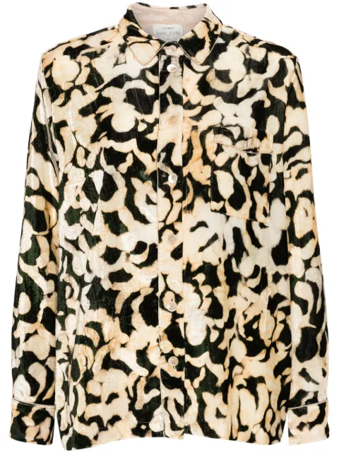 Forte Forte abstract-print velvet shirt