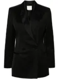 Forte Forte double-breasted satin blazer - Black