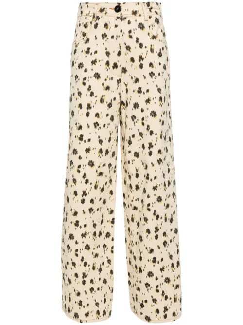 Pantalon palazzo à imprimé léopard - Forte Forte - Modalova