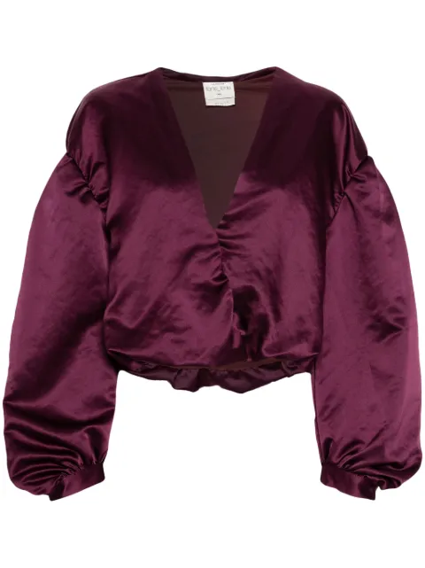 Forte Forte satin V-neck cropped blouse