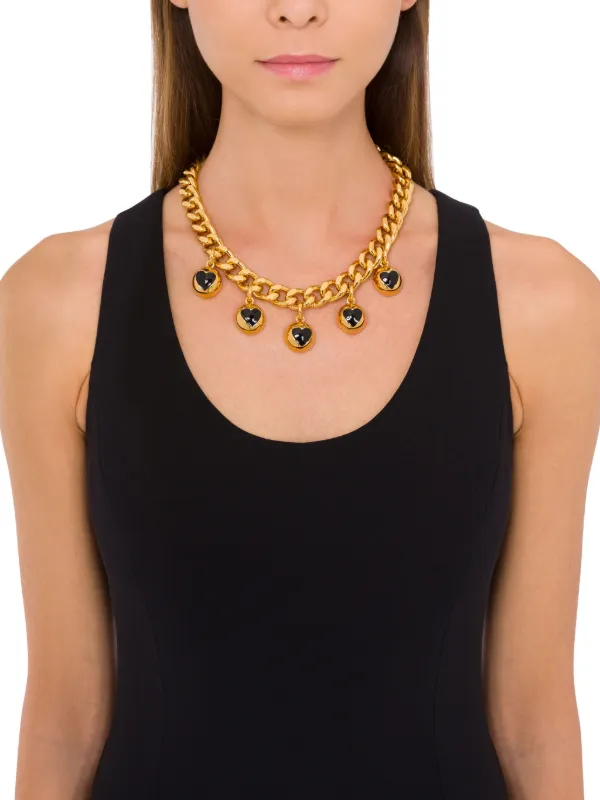 Moschino ハートチャーム ネックレス | ゴールドトーン | FARFETCH JP 