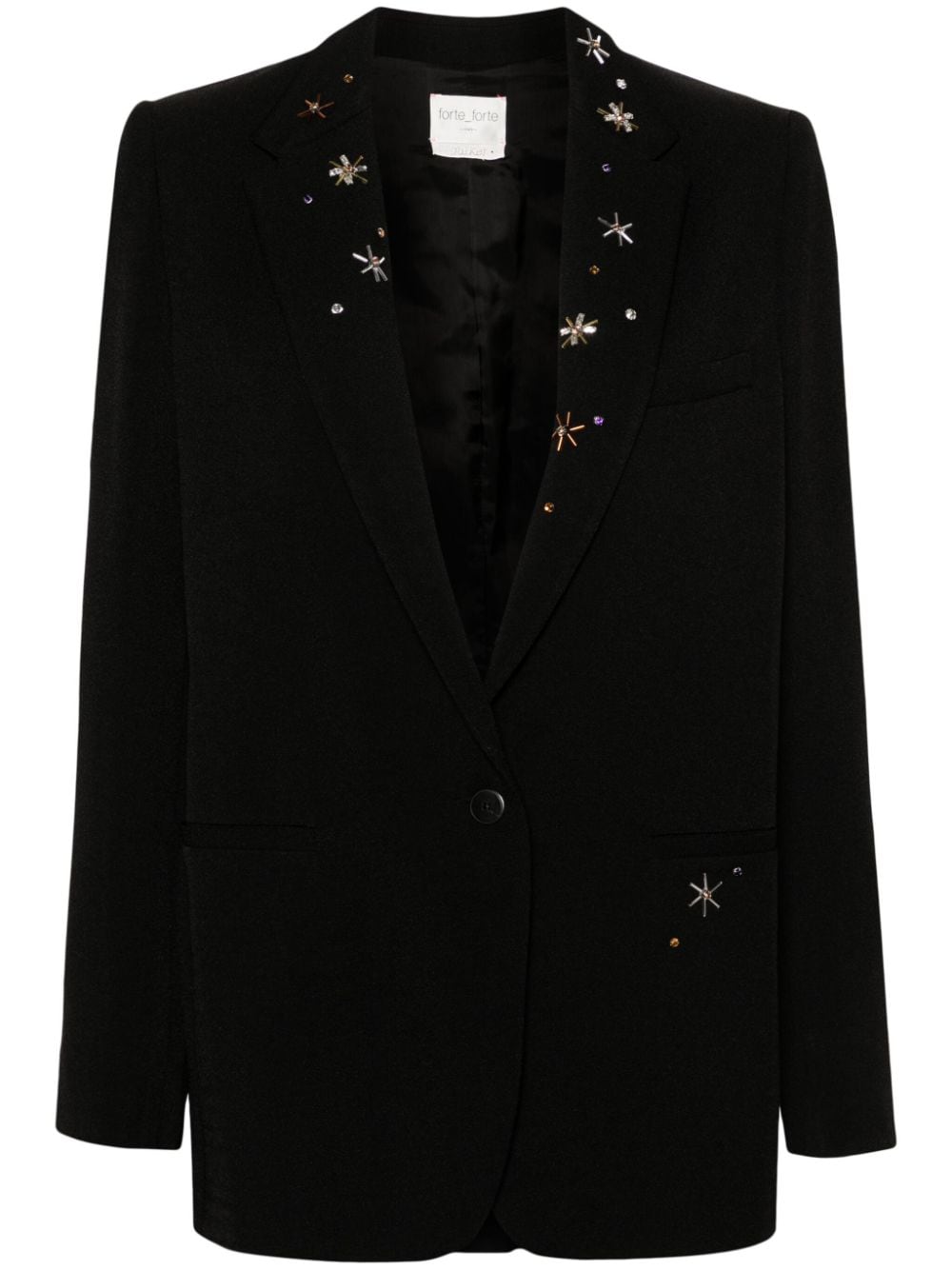 Forte Forte crystal-embellished single-breasted blazer – Black