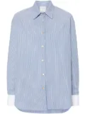 Forte Forte contrasting-cuffs striped shirt - Blue