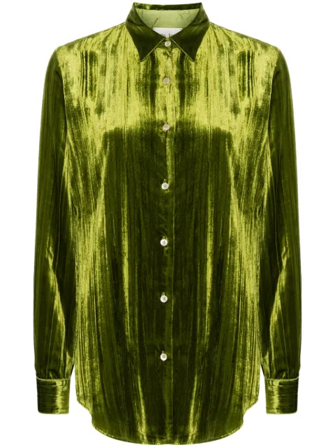 Forte Forte plissé-effect velvet shirt