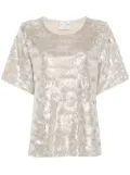 Forte Forte sequinned short-sleeve blouse - Silver