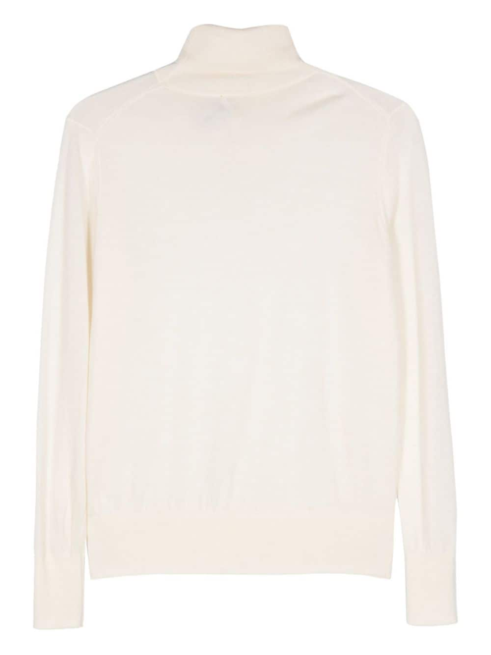 Shop Forte Forte Roll-neck Virgin-wool Jumper In Weiss