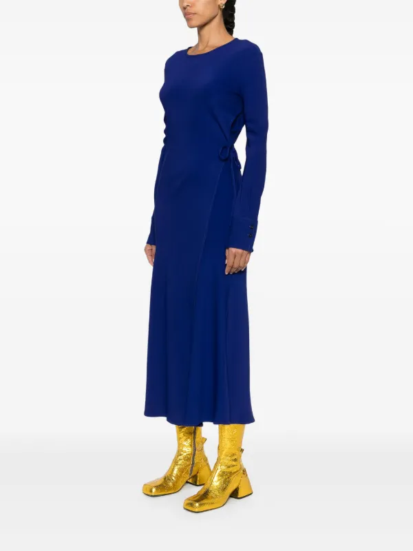 Forte Forte long-sleeve Maxi Wrap Dress Blue FARFETCH IN