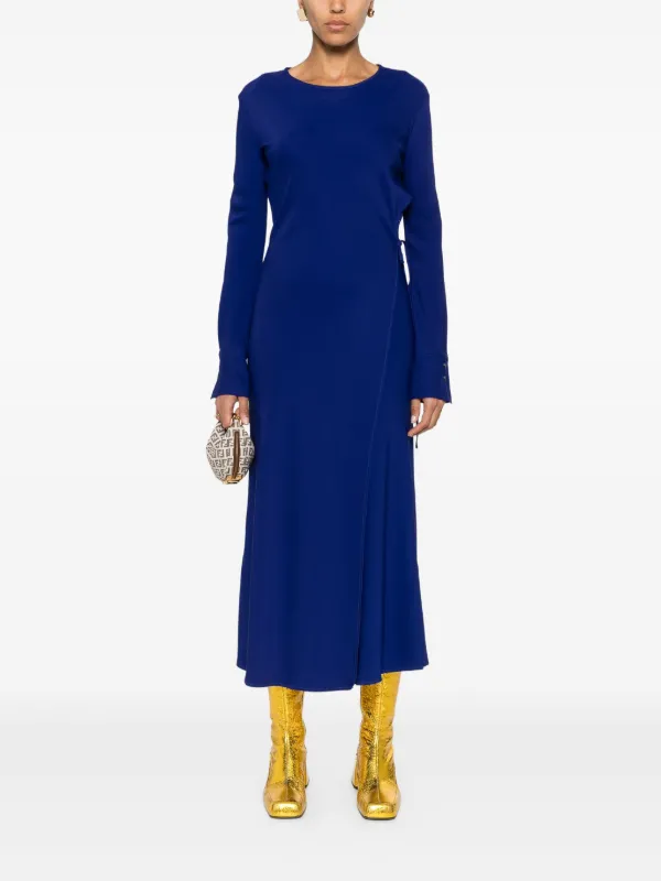 Forte Forte Abito Lungo a Portafoglio Blu FARFETCH IT