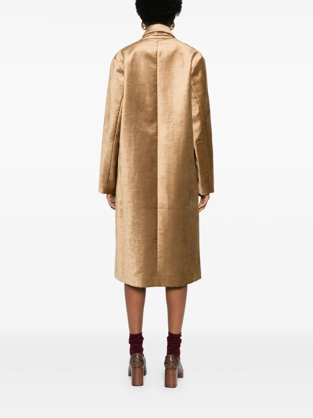 Forte Forte Double-breasted Coat In Gold