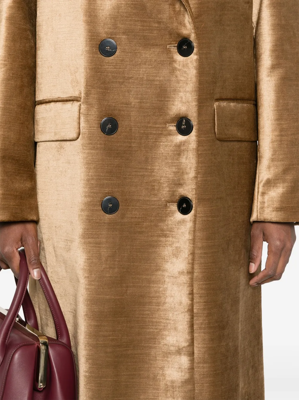 Forte Forte Double-breasted Coat In Gold