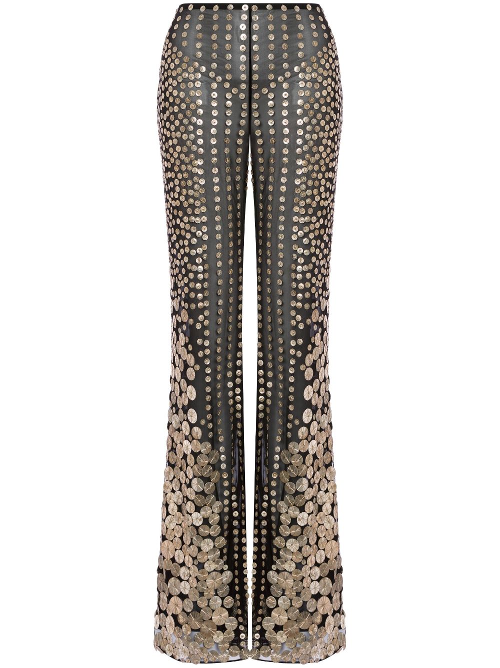 sequin-embellished flared trousers