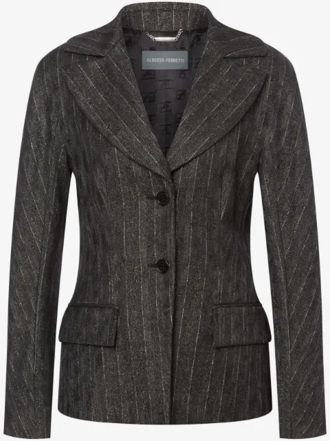 Alberta Ferretti blazer con botones y rayas diplomáticas estampadas
