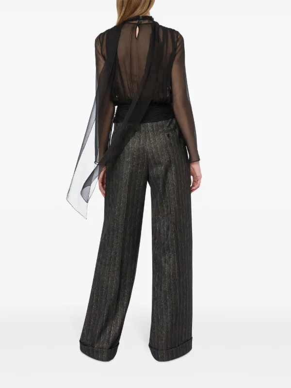 Alberta Ferretti ビジュートリム シルクトップ | ブラック | FARFETCH JP 