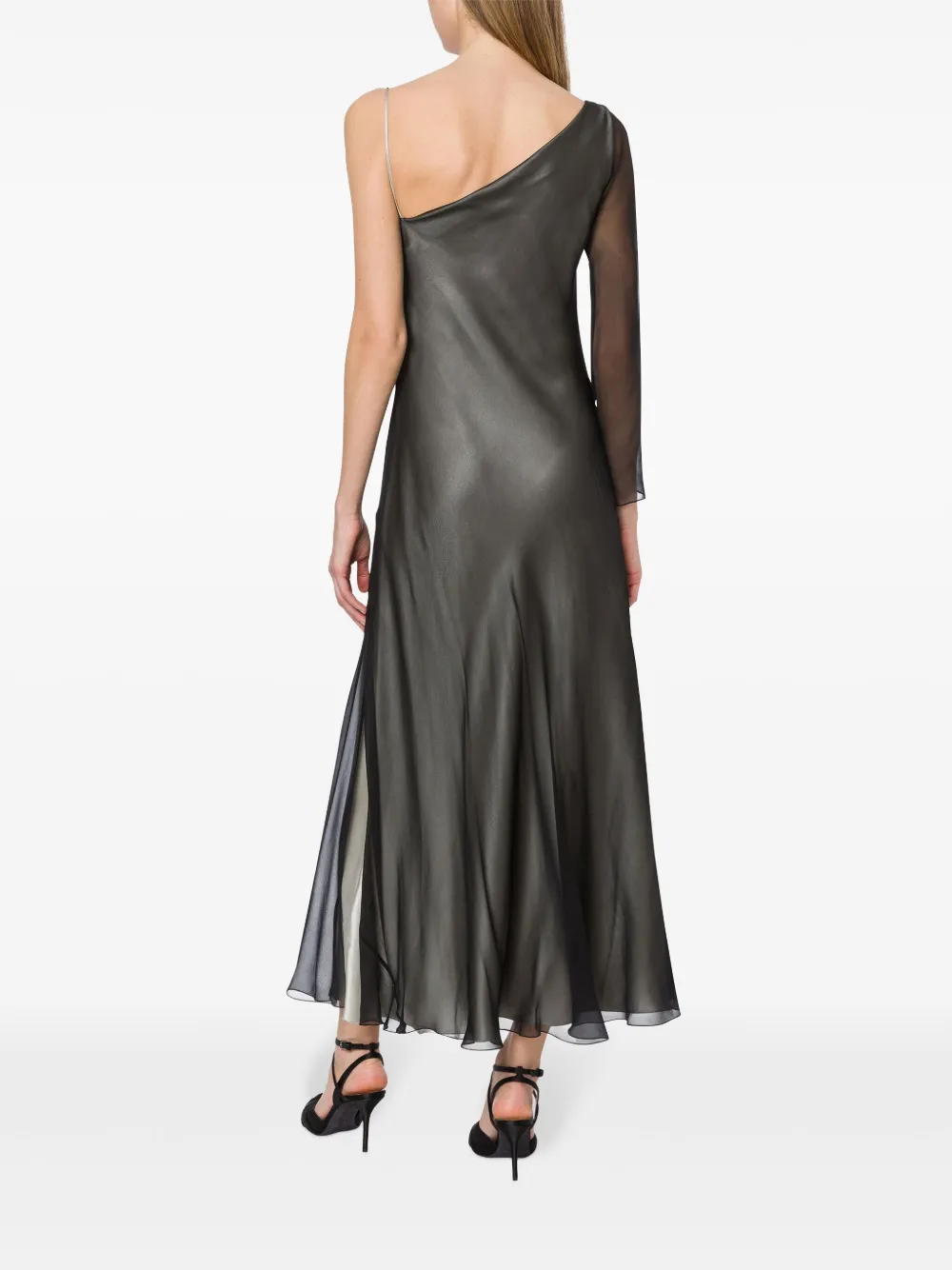 Alberta Ferretti Gelaagde maxi-jurk Grijs