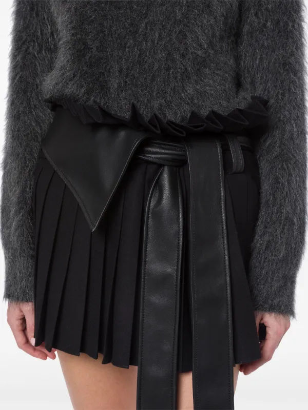 Alberta Ferretti ベルテッド プリーツスカート | ブラック | FARFETCH JP