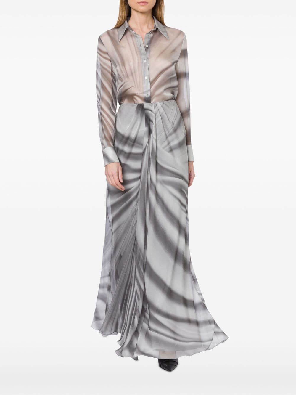 Alberta Ferretti Rok met abstracte print - Grijs