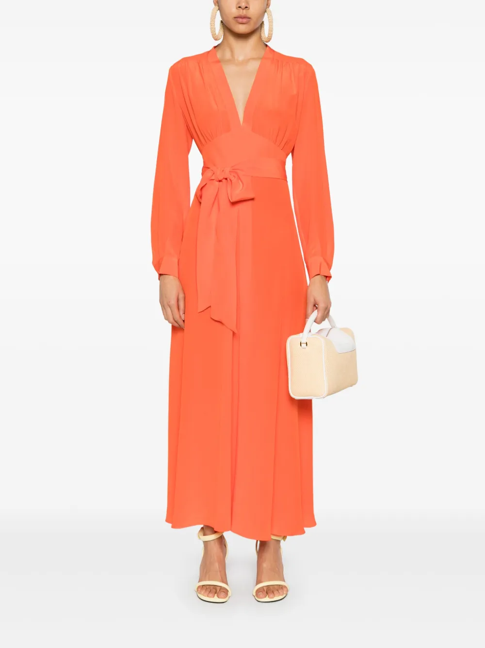 Kiton Maxi-jurk met geplooid detail - Oranje