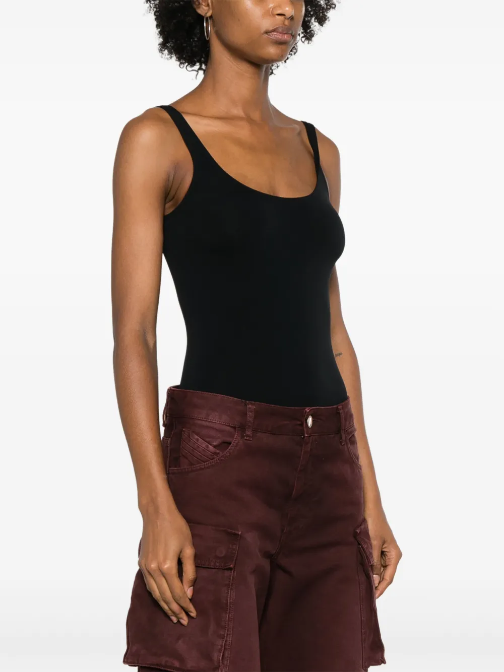 Wolford Body met diepe ronde hals Zwart