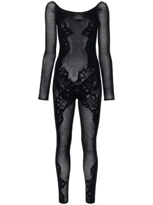 garter belt-jacquard tights