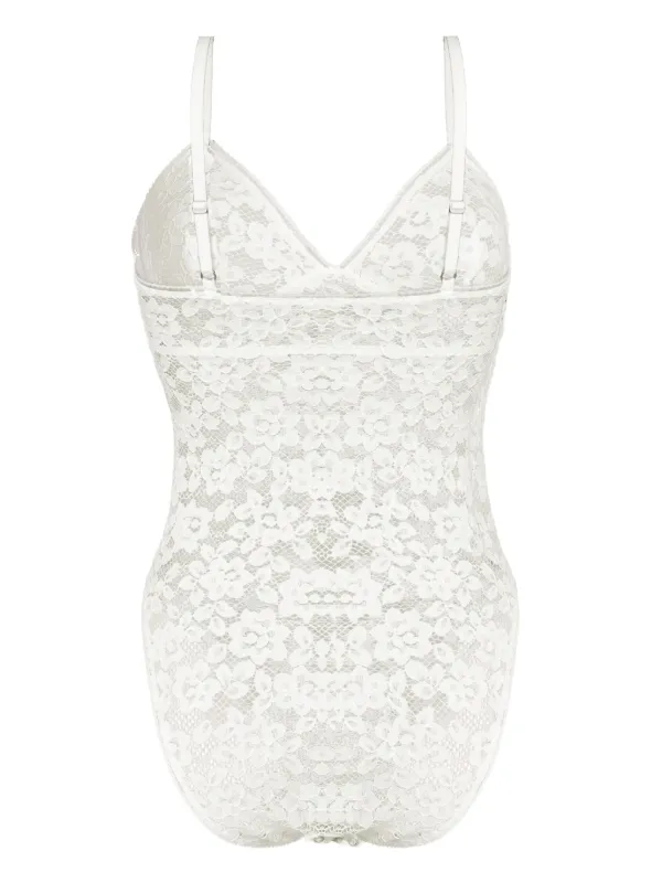 [OPEN YY] / ☆ 24SS LACE TRIM BODYSUIT / WHITE LACE TRIM BODYSUIT, WHITE
