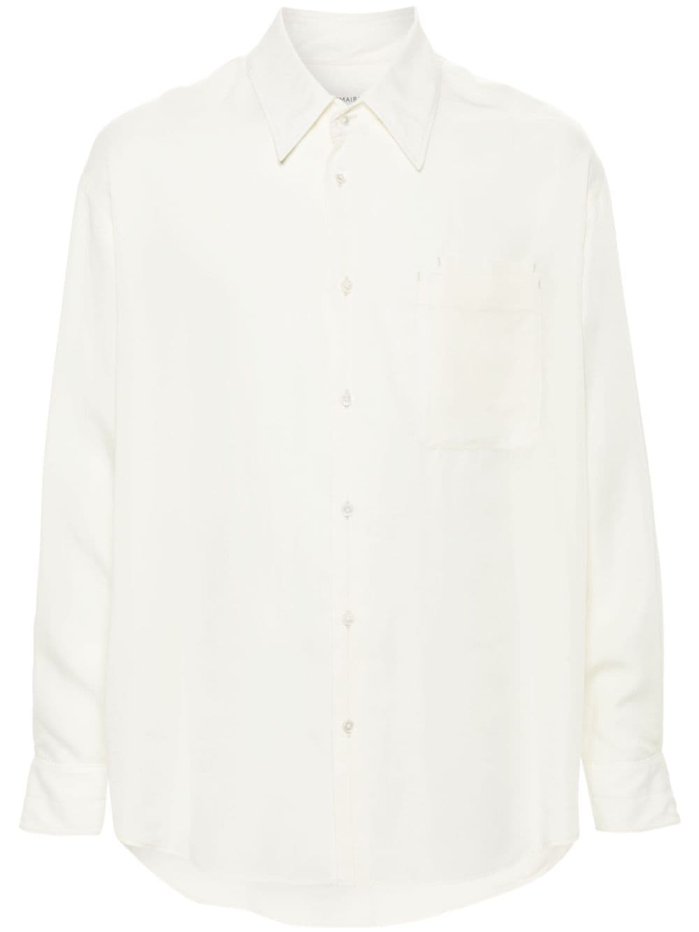 Lemaire Double-pocket Lyocell Shirt In Neutrals