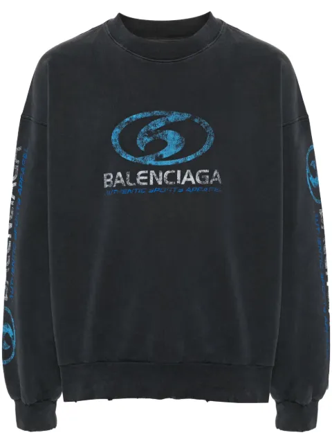 Balenciaga distressed cotton jersey sweatshirt
