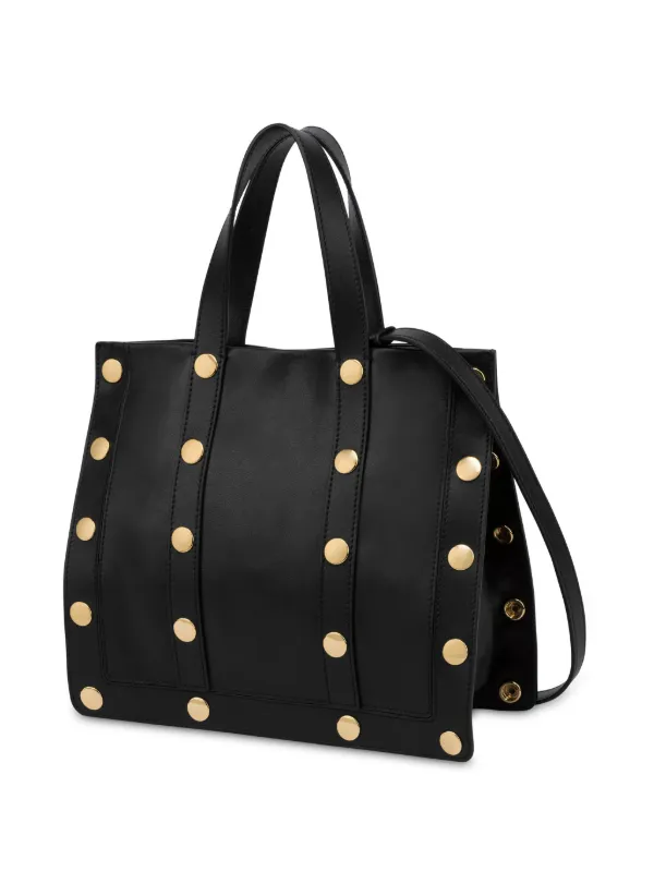 Studded black tote bag sale