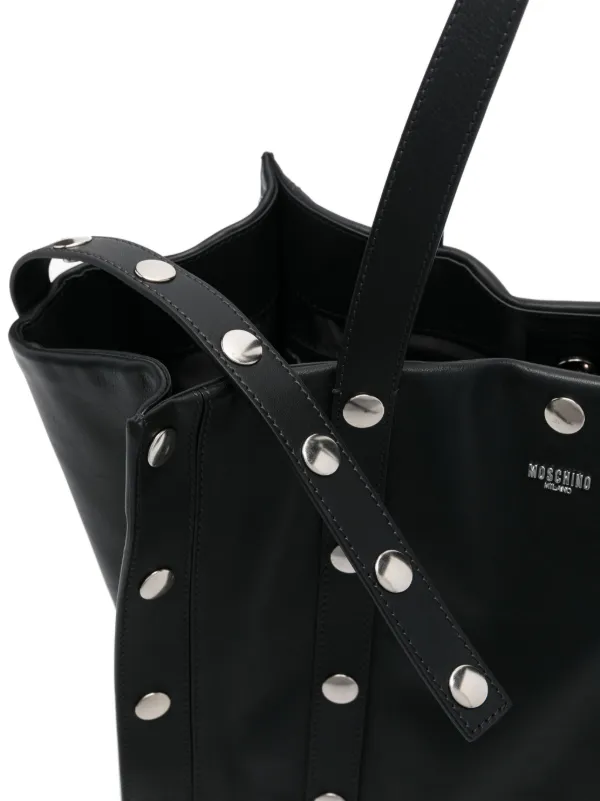 【送料&関税込】Moschino Snap-lock Tote Moschino Snap Buttons Shopper トートバッグ | ブラック