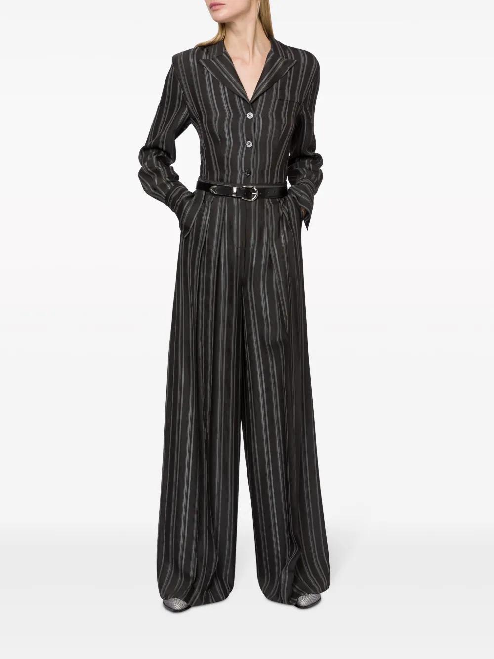Alberta Ferretti Gestreepte broek - Zwart