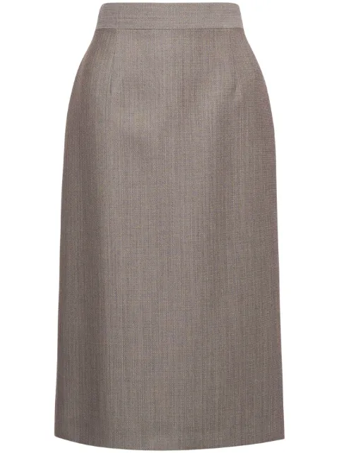 Alberta Ferretti rear-slit midi skirt