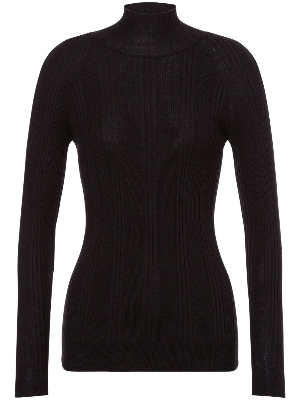 Alberta Ferretti ribbed-knit wool sweater - Black