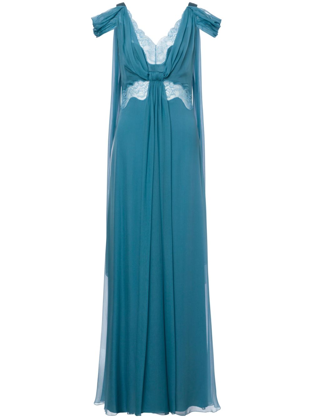 Alberta Ferretti Gedrapeerde avondjurk Blauw