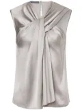 Alberta Ferretti gathered satin blouse - Grey