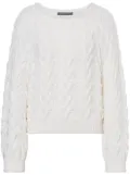 Alberta Ferretti cable-knit virgin wool jumper - White