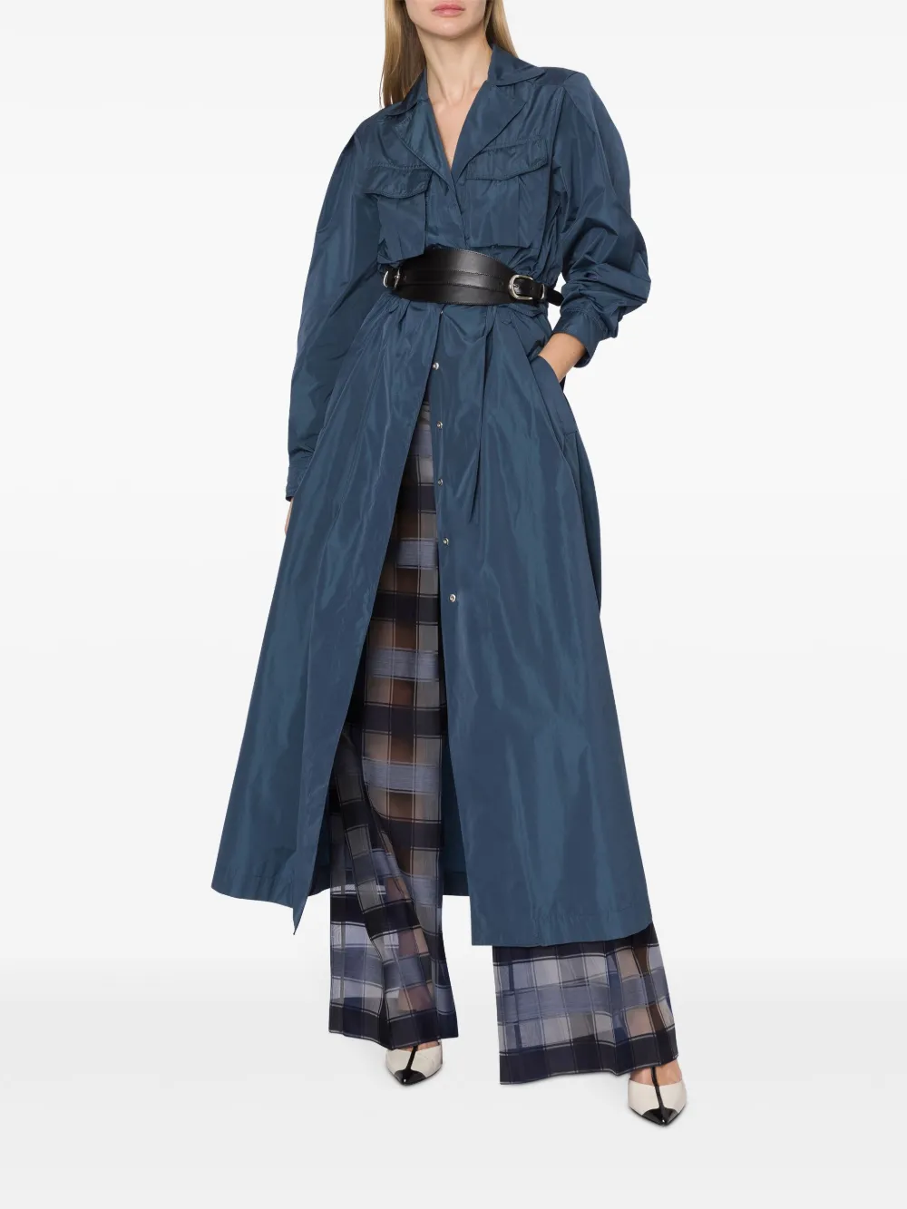 Alberta Ferretti organza palazzo trousers - Blauw