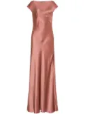 Alberta Ferretti panelled satin gown - Pink