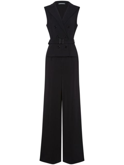 Alberta Ferretti jumpsuit con doble botonadura y cinturón