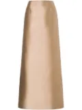 Alberta Ferretti A-line satin midi skirt - Neutrals