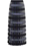 Alberta Ferretti checked pleated skirt - Blue
