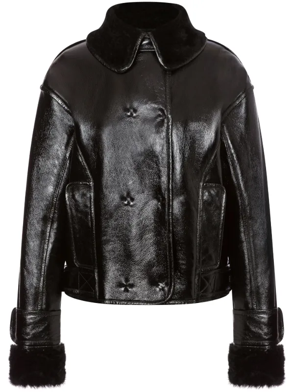 Alberta Ferretti ムートン ジャケット | ブラック | FARFETCH JP 