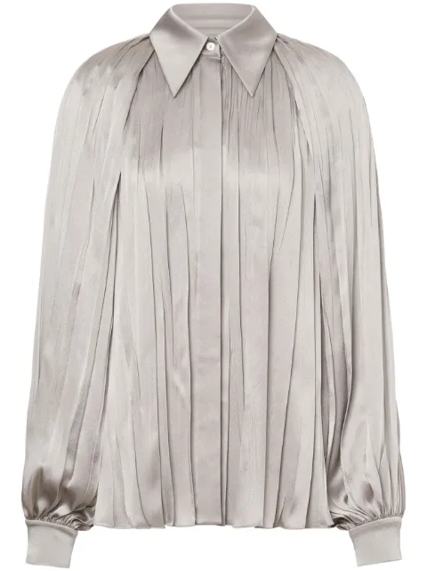 Alberta Ferretti pleated satin shirt