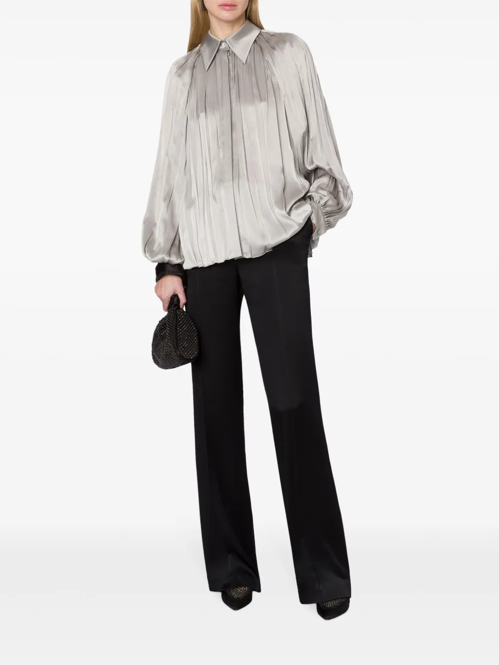 albertaferretti Alberta Ferretti Satijnen blouse - Grijs